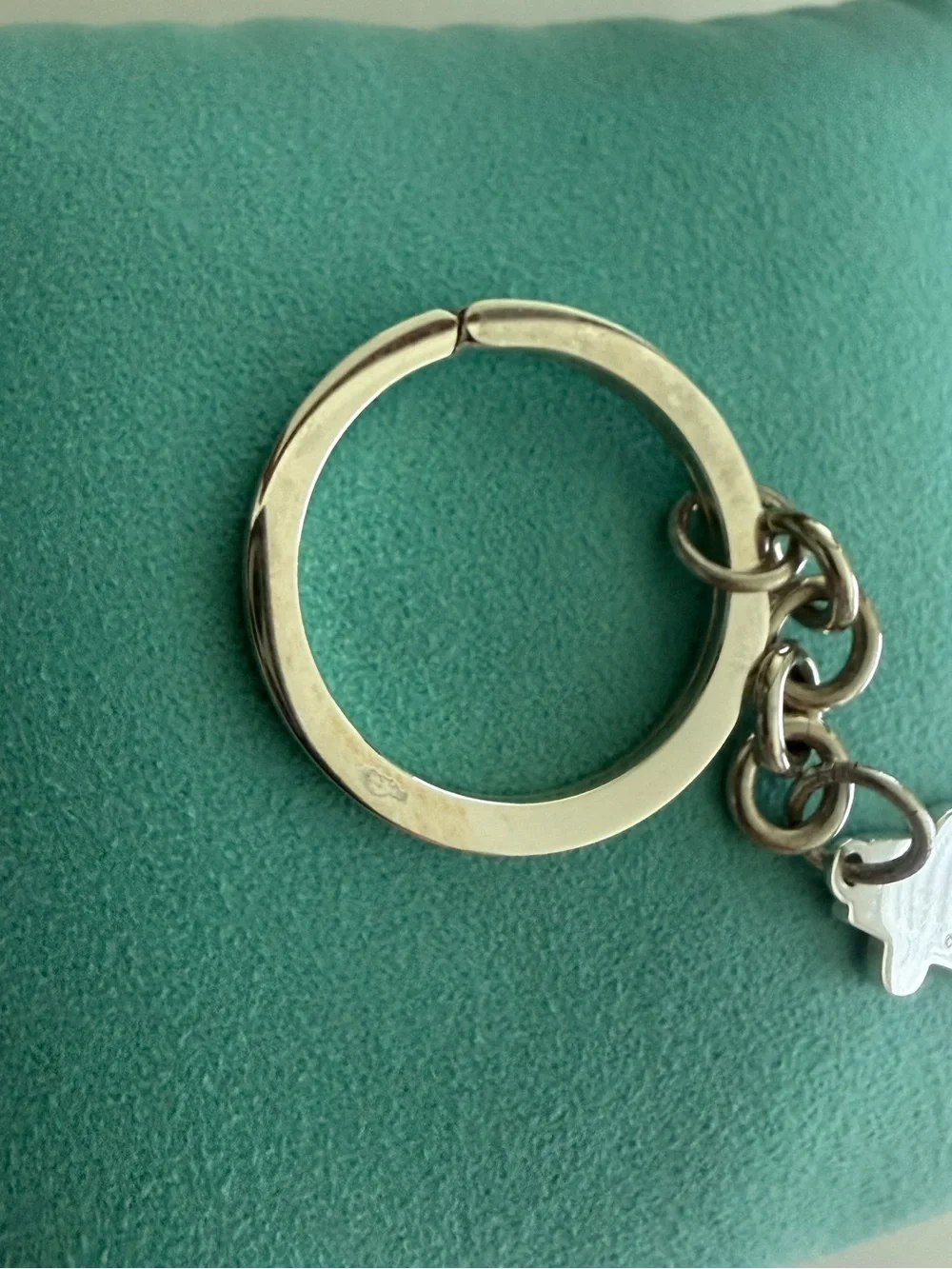 Tiffany & Co. Silver Taxi Charm Keyring with Blue Pouch